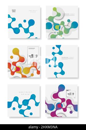 Colorful geometric background design with fluid shapes composition Stock Vector