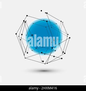 Molecule and communication vector pattern. Abstract circle connected lines with dots Stock Vector