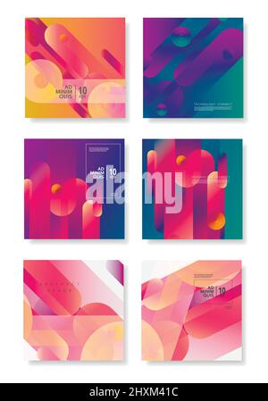 Minimal geometric background. Gradient shapes composition Stock Vector