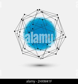 Molecule and communication vector pattern. Abstract circle connected lines with dots Stock Vector