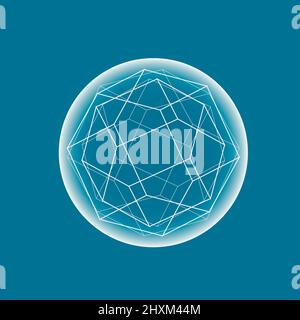 Molecule and communication vector pattern. Abstract circle connected lines with dots Stock Vector