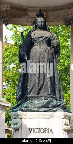 Queen Victoria Monument, a Beaux-Arts monument on the site of the  Liverpool Castle at Derby Square in Liverpool. Stock Photo