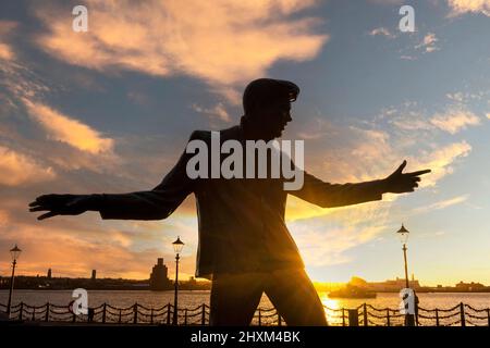 Billy Fury statue at the Royal Albert Dock in Liverpool Stock Photo