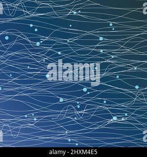 Abstract wavy background with curved lines and dots Stock Vector