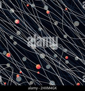 Abstract wavy background with curved lines and dots Stock Vector