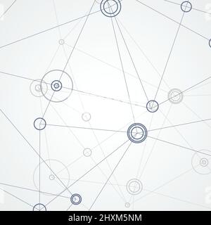 Abstract vector polygonal with connecting dots and lines background Stock Vector