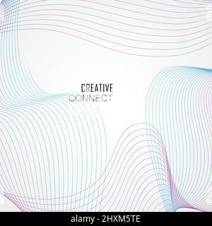 Abstract wave element for design. Vector digital line art background Stock Vector