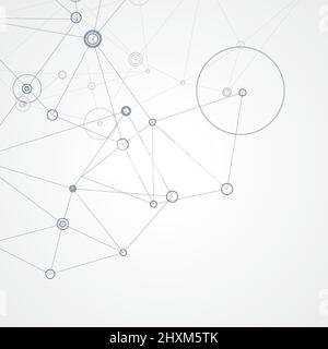 Abstract vector polygonal with connecting dots and lines background Stock Vector