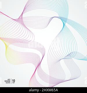 Abstract blue wave dynamic vector background Stock Vector