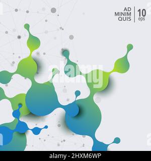 Science and medicine abstract background with connection molecules and atoms. Vector illustration design template Stock Vector