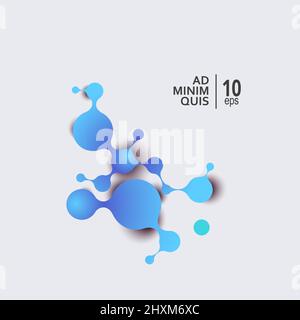 Abstract molecules and communication technology with connected circles with space for your text. Vector illustration Stock Vector