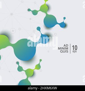 Science and medicine abstract background with connection molecules and atoms. Vector illustration design template Stock Vector