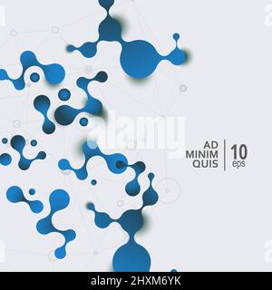 Science and medicine abstract background with connection molecules and atoms. Vector illustration design template Stock Vector