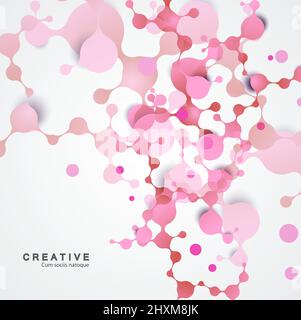 Science connection structure with molecules on simple modern white background. Vector illustration Stock Vector