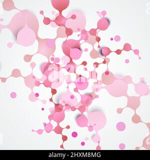 Science connection structure with molecules on simple modern white background. Vector illustration Stock Vector
