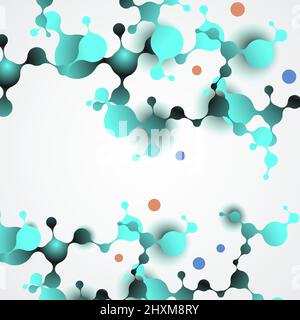 Science connection structure with molecules on simple modern white background. Vector illustration Stock Vector