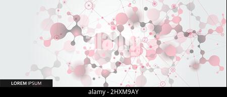 Abstract molecule vector template for biotechnology, energy, medical, science concept. Connection design illustration Stock Vector