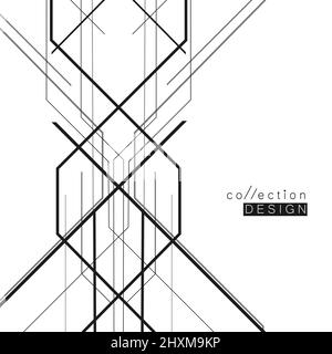 Abstract geometric overlapping lines background Stock Vector