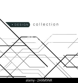 Abstract geometric overlapping lines background Stock Vector