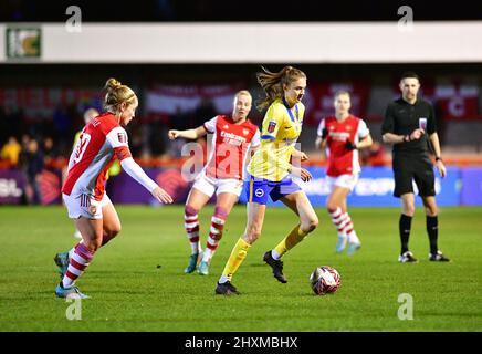 Crawley, UK. 13th Mar, 2022. Ellie Brazil of Brighton and Hove Albion during the FA Women's Super League match between Brighton & Hove Albion Women and Arsenal at The People's Pension Stadium on March 13th 2022 in Crawley, United Kingdom. (Photo by Jeff Mood/phcimages.com) Credit: PHC Images/Alamy Live News Stock Photo