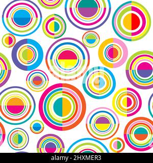 Colorful seamless pattern with circles and round shapes Stock Vector