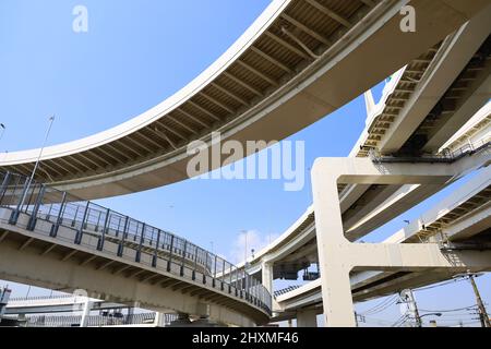 Highways that draw curves and intersect intricately Stock Photo