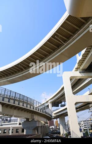 Highways that draw curves and intersect intricately Stock Photo