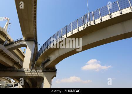 Highways that draw curves and intersect intricately Stock Photo