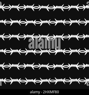 Barbed wire seamless pattern background.Vector cartoon illustration graphic design.Barbed wire,barbwire,techno fashion seamless pattern,wallpaper print concept Stock Vector