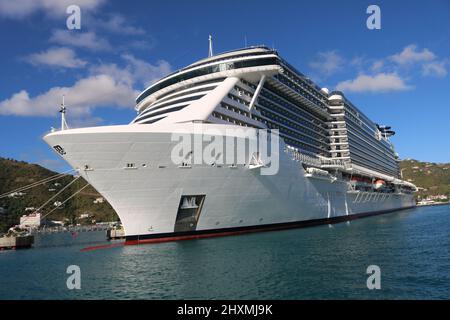 MSC Seaview Cruise ship berthed in the British Virgin Islands in the Caribbean Stock Photo