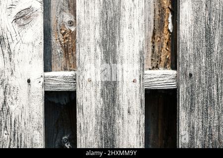 Closeup of aged textured grey wooden planks Stock Photo