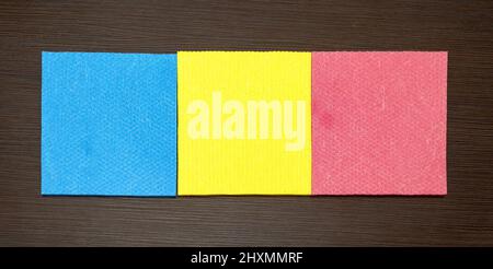 Different colors kitchen sponge cloth pattern texture background Stock Photo