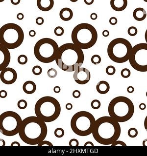 Seamless pattern of simple geometric shapes in dark chocolate color. Abstract background texture. Design for banner, flyer, booklet, postcard. Vector illustration. Stock Vector