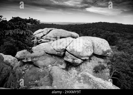 Rock formations at Garden of the Gods State Park, Southern Illinois Stock Photo