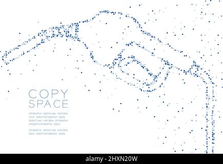 Abstract Geometric Circle dot molecule particle pattern Gas nozzle transport energy shape, VR technology NFT concept design blue color illustration is Stock Vector
