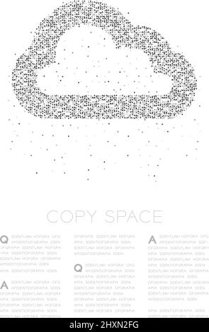 Abstract Geometric Circle dot molecule particle pattern Cloud symbol shape, VR technology storage concept design black color illustration isolated on Stock Vector