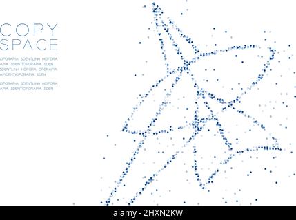 Abstract Geometric Circle dot molecule particle Chula Kite shape, VR technology Activity sport concept design black color illustration isolated on whi Stock Vector