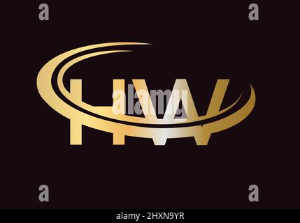 Initial Monogram Letter HW Logo Design Vector. HW Logo Design Template Stock Vector