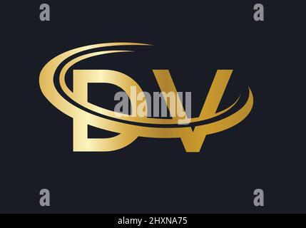 Initial Monogram Letter DV Logo Design Vector. DV Logo Design Template Stock Vector