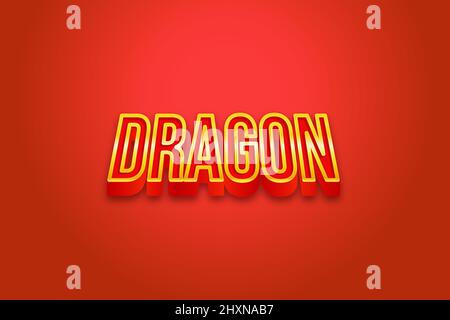 Editable text effects Dragon , words and font can be changed Stock Vector
