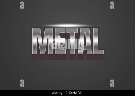 Editable text effects Metal , words and font can be changed Stock Vector