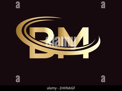 Initial Monogram Letter BM Logo Design Vector. BM Logo Design Template Stock Vector