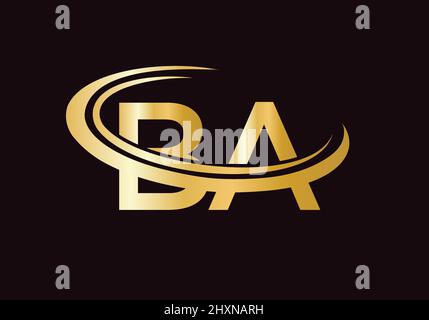 Initial Monogram Letter BA Logo Design Vector. BA Logo Design Template Stock Vector