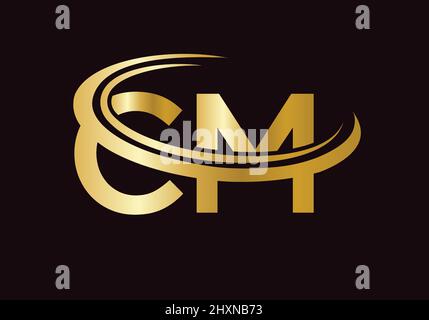 Initial Monogram Letter CM Logo Design Vector. CM Logo Design Template Stock Vector
