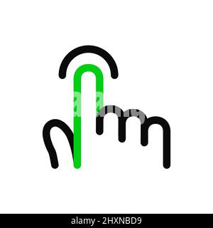 Finger tap touchpad gesture. Pixel perfect, editable stroke line art icon Stock Vector