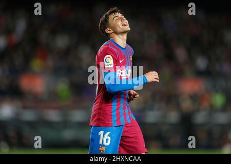 Barcelona, Spain. 13th Mar, 2022. Pedri (Barcelona) Football/Soccer : Spanish 'La Liga Santander' match between FC Barcelona 4-0 CA Osasuna at the Estadio Camp Nou in Barcelona, Spain . Credit: Mutsu Kawamori/AFLO/Alamy Live News Stock Photo