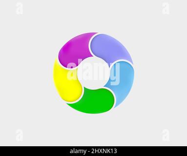 Colorful Pie Chart icon. Vector illustration. Stock Vector