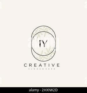 IY Initial Letter Flower Logo Template Vector premium vector Stock Vector