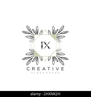 IX Initial Letter Flower Logo Template Vector premium vector Stock Vector