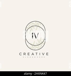 IV Initial Letter Flower Logo Template Vector premium vector Stock Vector